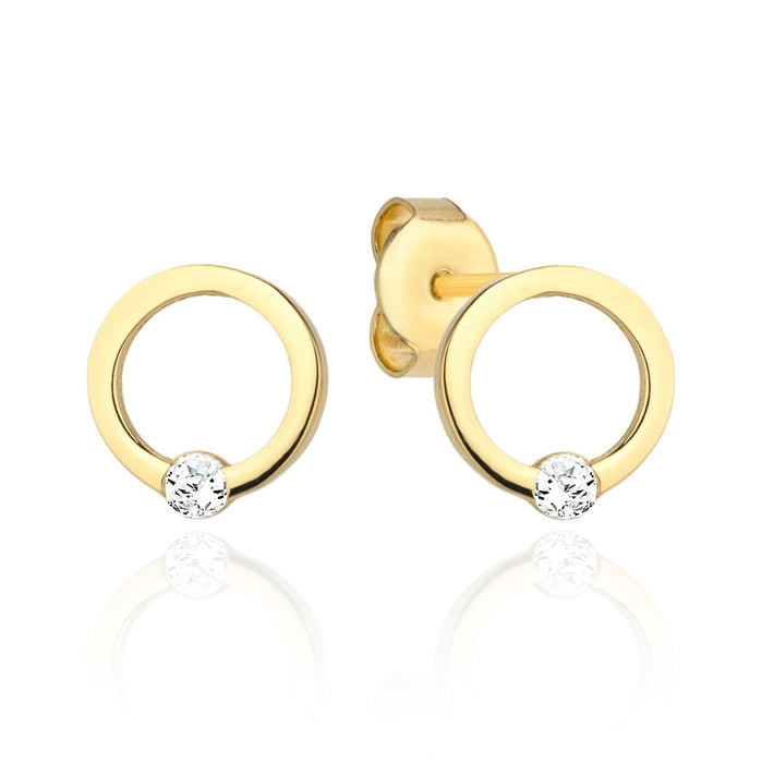 Cercei Aur 14k cu Zirconii Albe