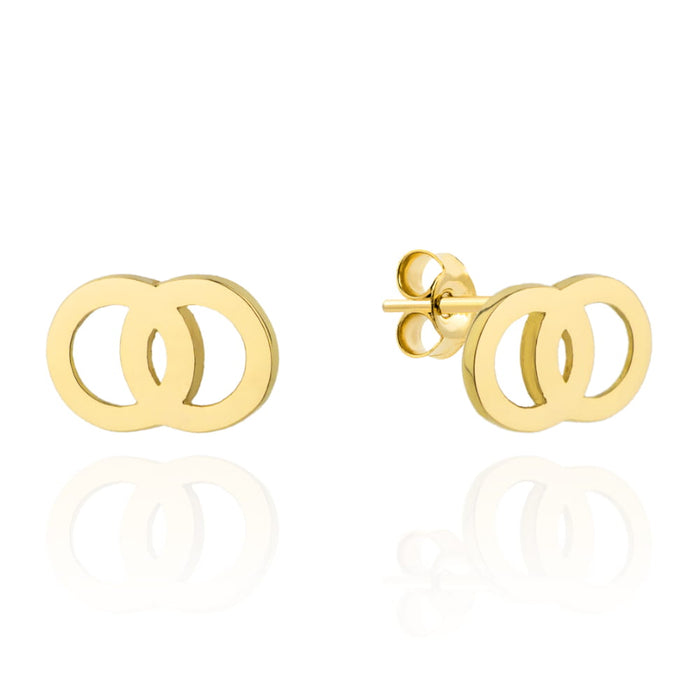 Cercei Aur 14k cu Cercuri Intrepatrunse