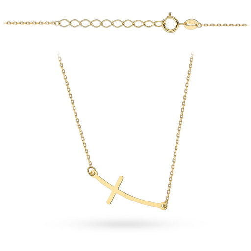Colier de aur 14k cu cruce rotunjită