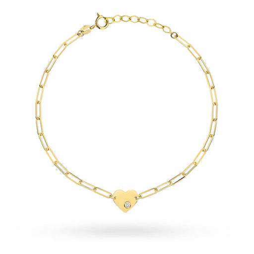 Bratara din aur 14k cu zale si o inima cu zircon