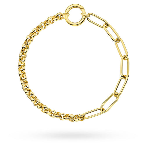 Brățară din aur 14k cu țesătură rolo cu zale și inel