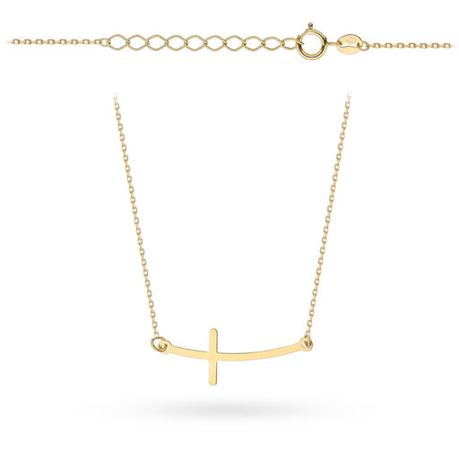 Colier de aur 14k cu cruce rotunjită