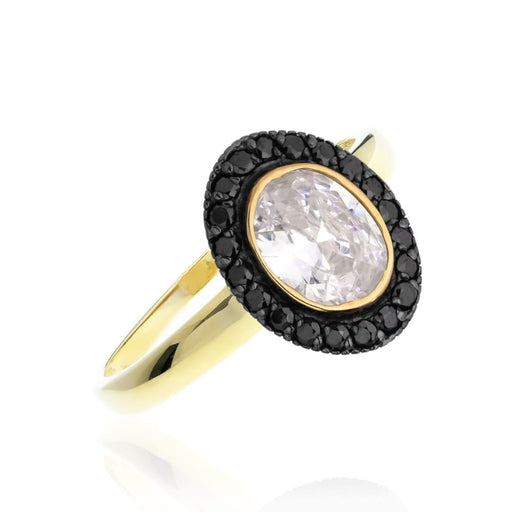 Inel Elegant din Aur 8K cu Zirconiu și Piatră Mare