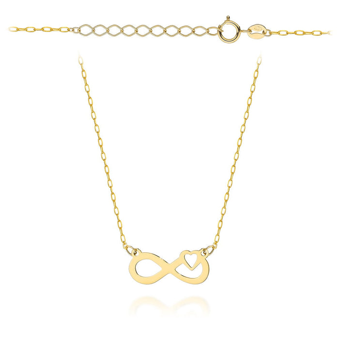 Colier Elegant Aur 14K Semn Infinit și Inimă