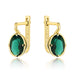 Cercei Din Aur 14K Cu Cuarț Verde Ovale, Colecția Colorful Stone