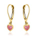 Cercei Din Aur Cu Inimă Roz Atârnată