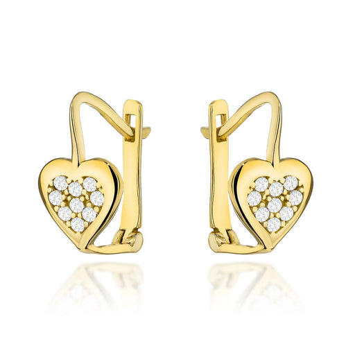 Cercei Inimi Delicate din Aur 14K cu Zirconii