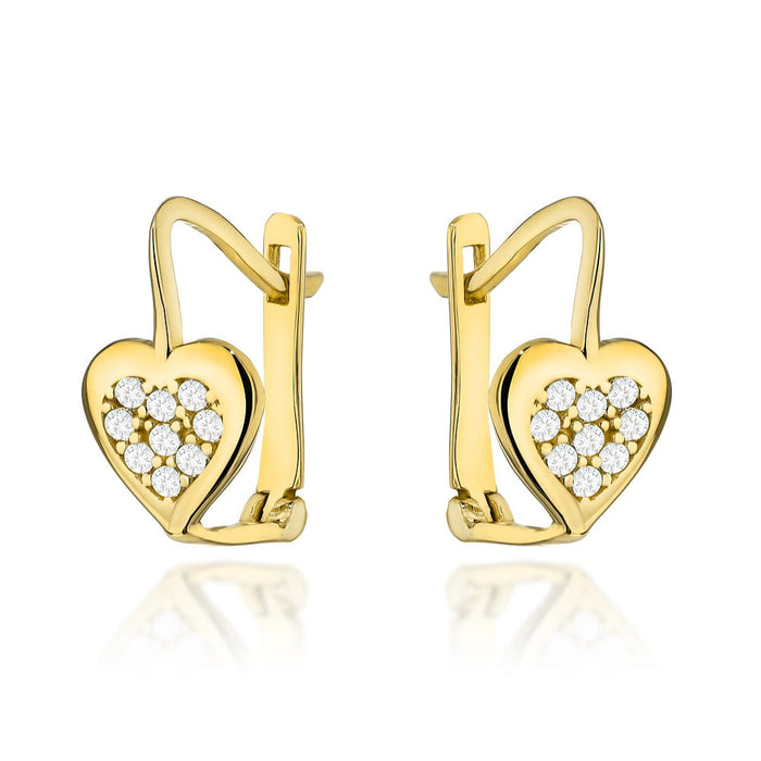 Cercei Inimi Delicate din Aur 14K cu Zirconii