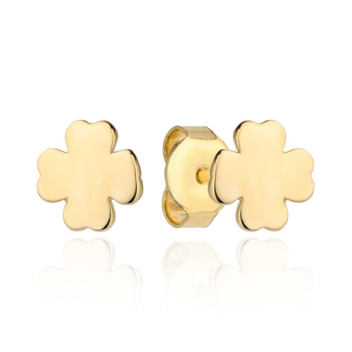 Cercei de aur cu patru foi de trifoi 8mm