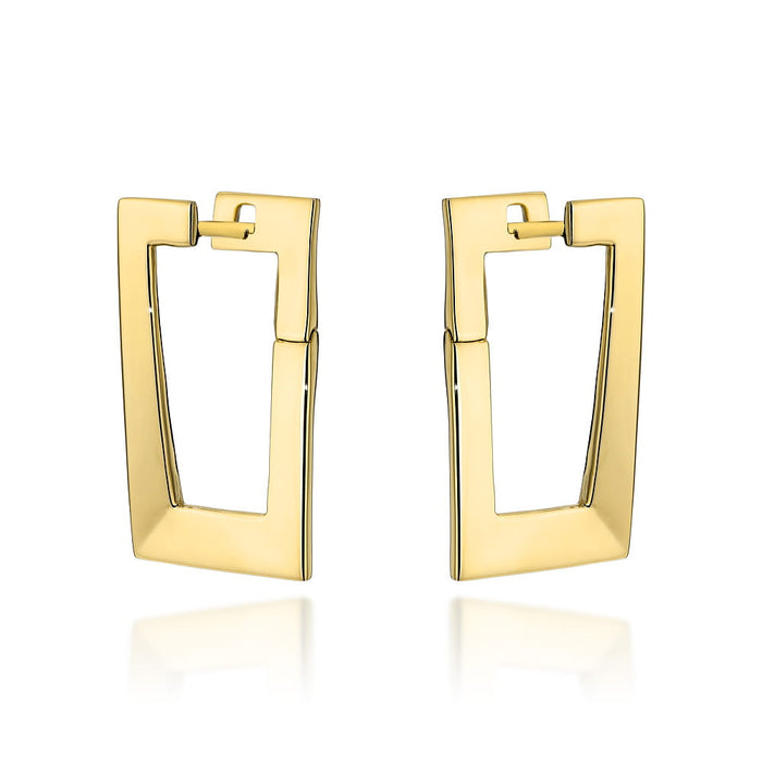 Cercei eleganti din aur dreptunghi