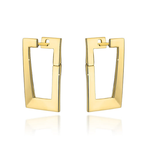 Cercei eleganti din aur dreptunghi