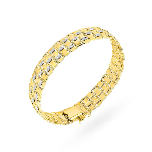 Brățară Lată din Aur, Colecția "Piatto", în Două Culori de Aur