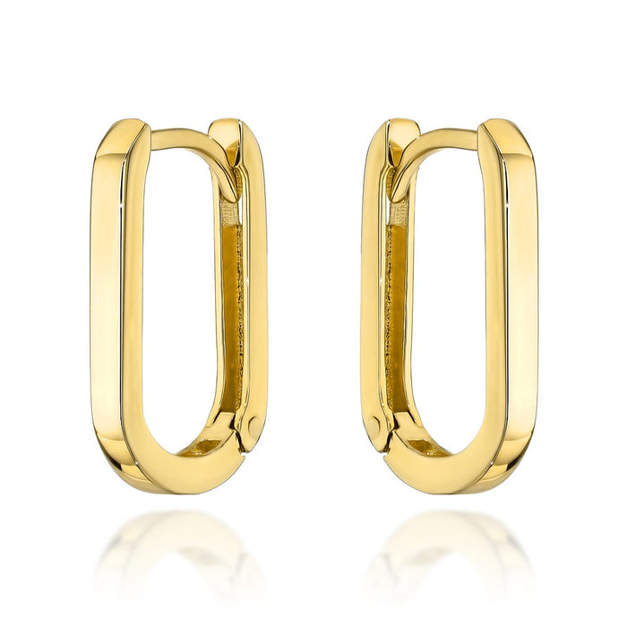 Cercei rotunjiți din aur cu închizătoare englezească