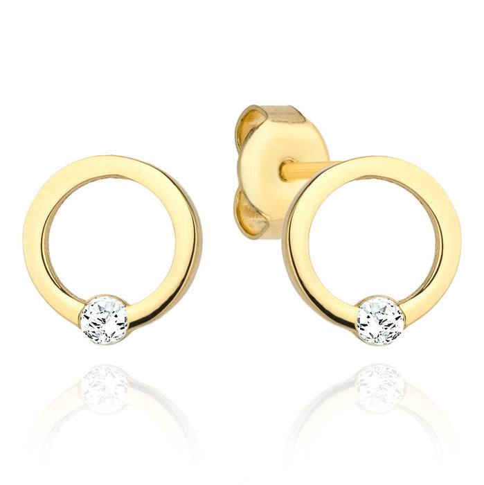 Cercei Aur 14k cu Zirconii Albe