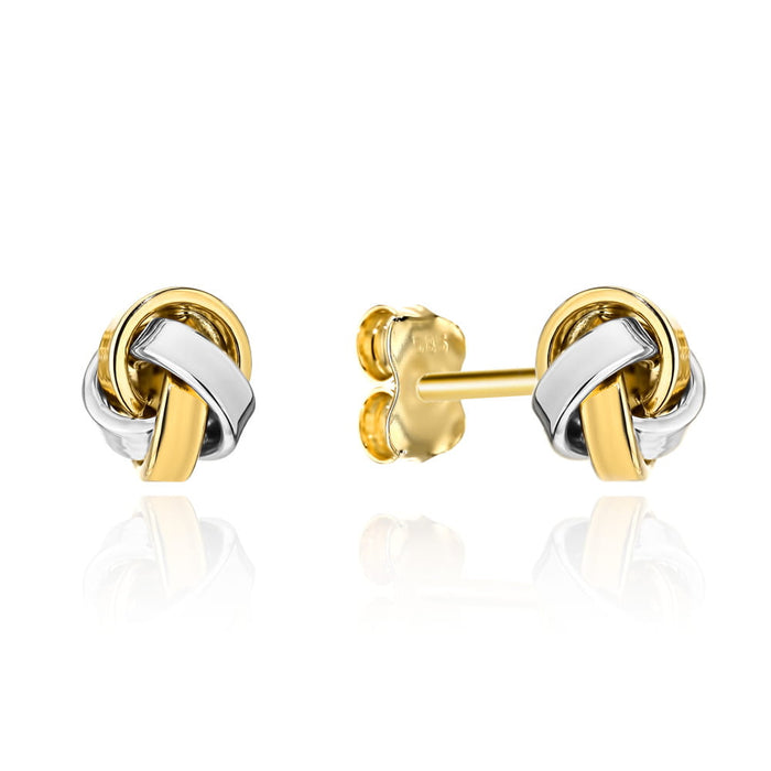 Cercei Aur 14K Împletitură Modernă, Rodiați