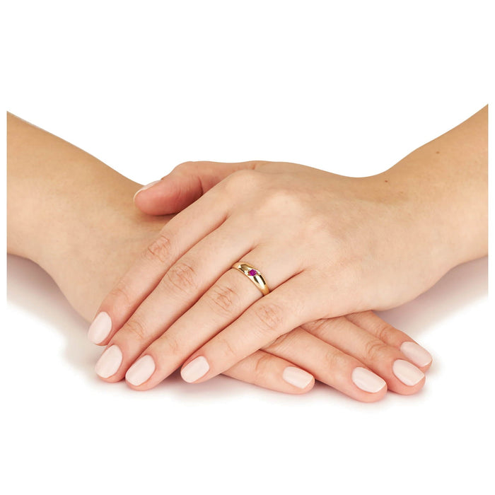 Inel Aur 8K cu Piatră Roșie - Eleganță și Cadou Perfect