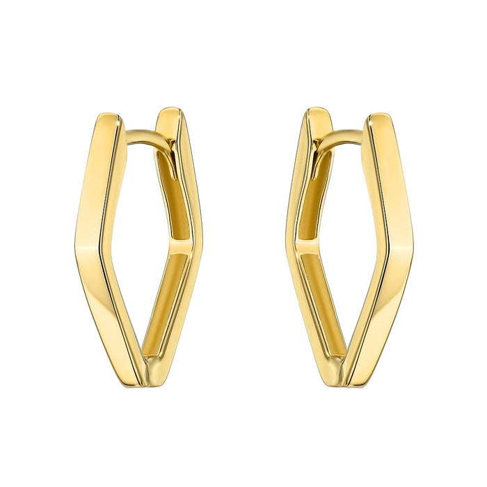 Cercei de aur cu romburi netede