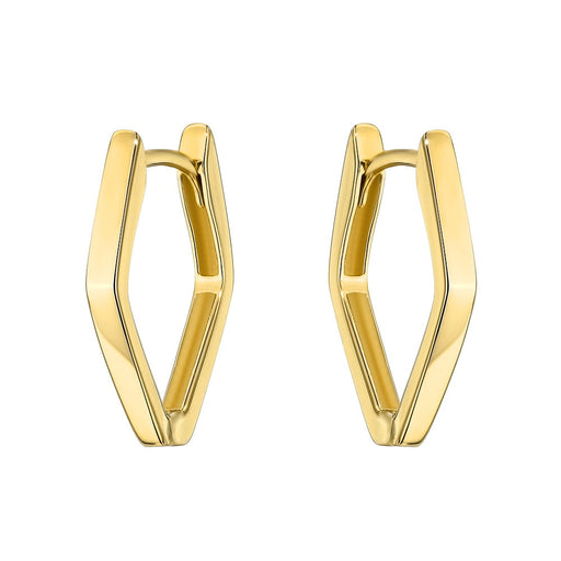 Cercei de aur cu romburi netede