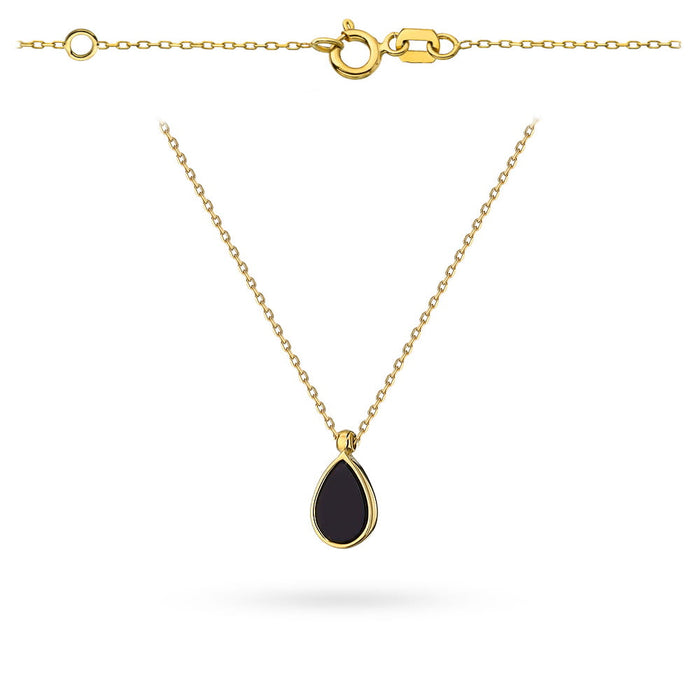 Colier cu lacrimi de aur cu piatra de agat