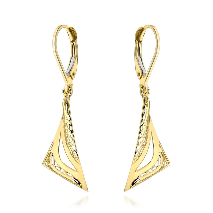 Cercei Aur Triunghiulari și Ajurați