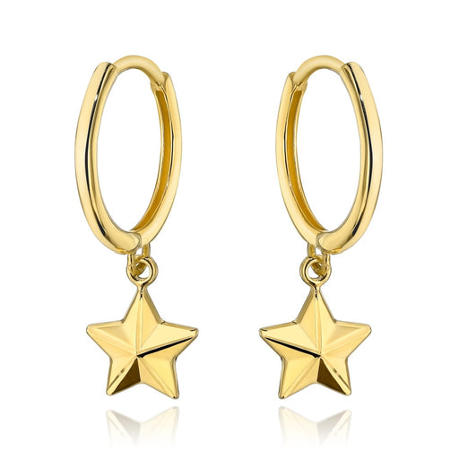 Cercei Aur 14K, Model Rotund cu Steluță