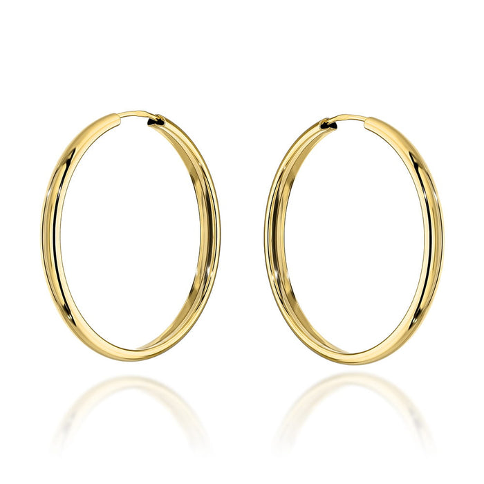 Cercei cerc de aur - 2,8 cm, super usori