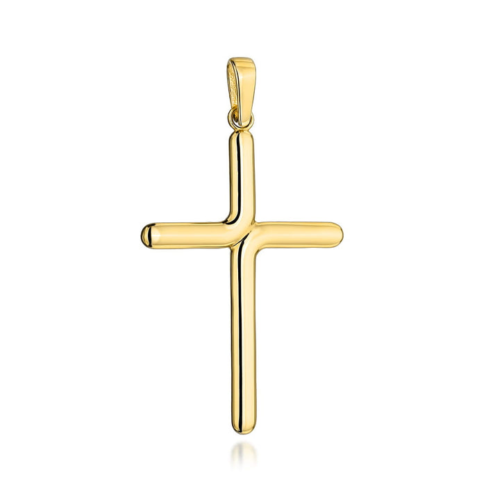 Cruciuliță Rotunjită din Aur Galben Neted