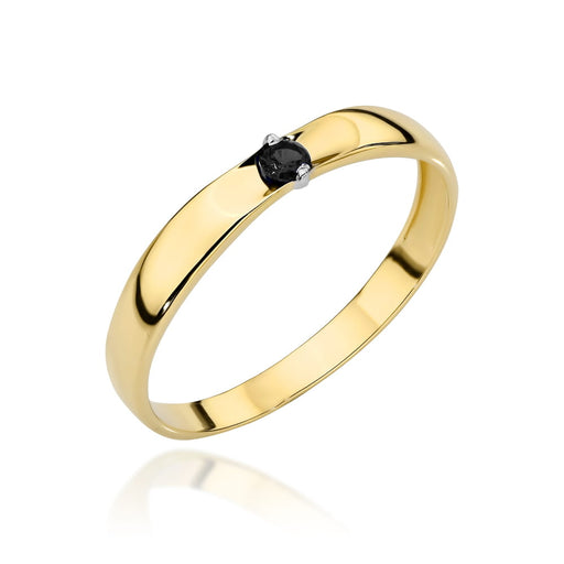 Inel clasic de aur cu o piatră neagră