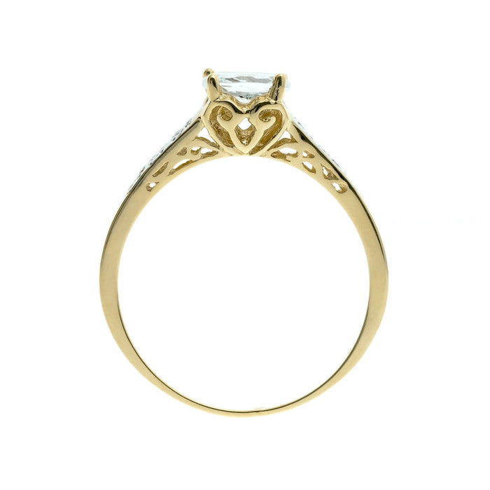 Inel Aur 8K Cu Model Ajour și Zirconii