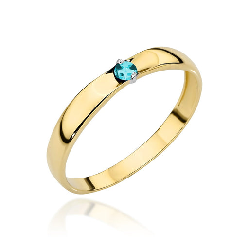 Inel Aur 14k cu Zircon Albastru