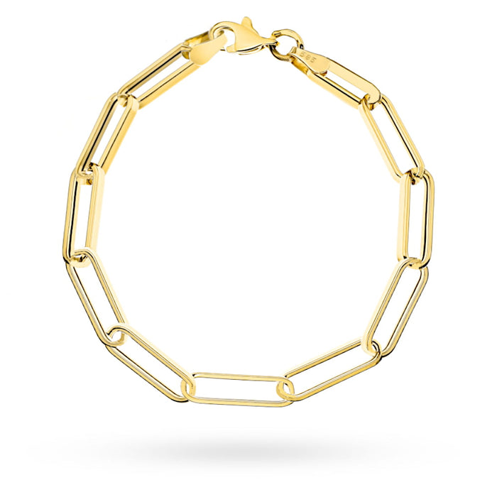 Brățară Elegantă Din Aur 14K Cu Linkuri Ovale Alungite, 18-21 Cm