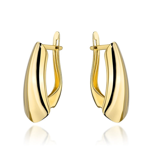 Cercei clasici de aur rotunjiți cu închizătoare englezească