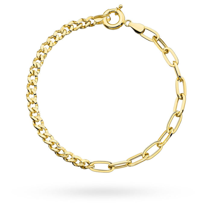 Brățară Aur cu Zale Lungi, Lanț și Cerc