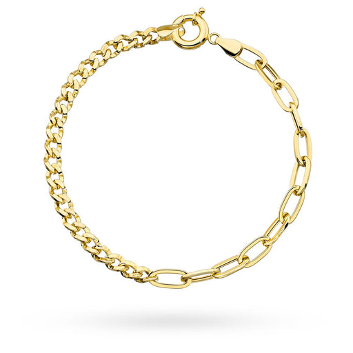 Brățară Aur cu Zale Lungi, Lanț și Cerc