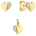 Set Aur 14k cu Inimioare si Zirconii Albe