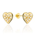 Cercei Aur 14k cu Inimioara si Zirconii