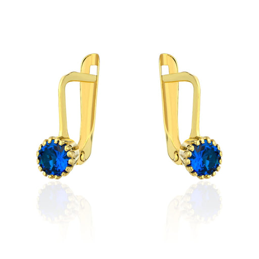 Cercei Aur 8K Model Clasic cu Piatră Safir 2.1171n