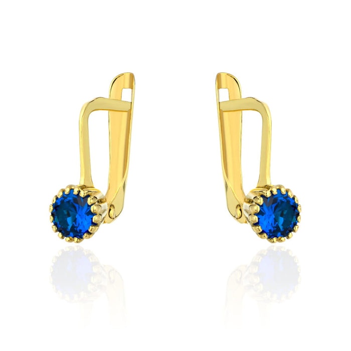 Cercei Aur 8K Model Clasic cu Piatră Safir 2.1171n