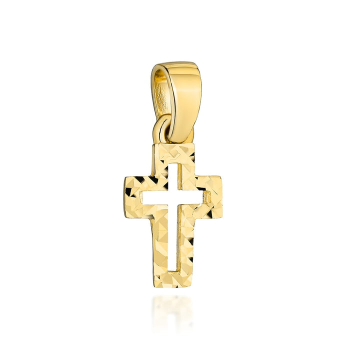 Cruce mică de aur 14K - 15 mm