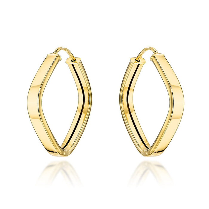 Cercei de aur cu romburi rotunjite