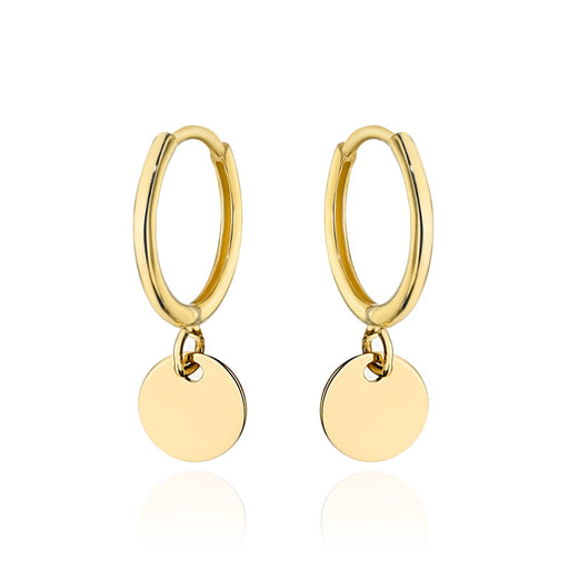 Cercei cu cerc de aur cu un cerc complet suspendat