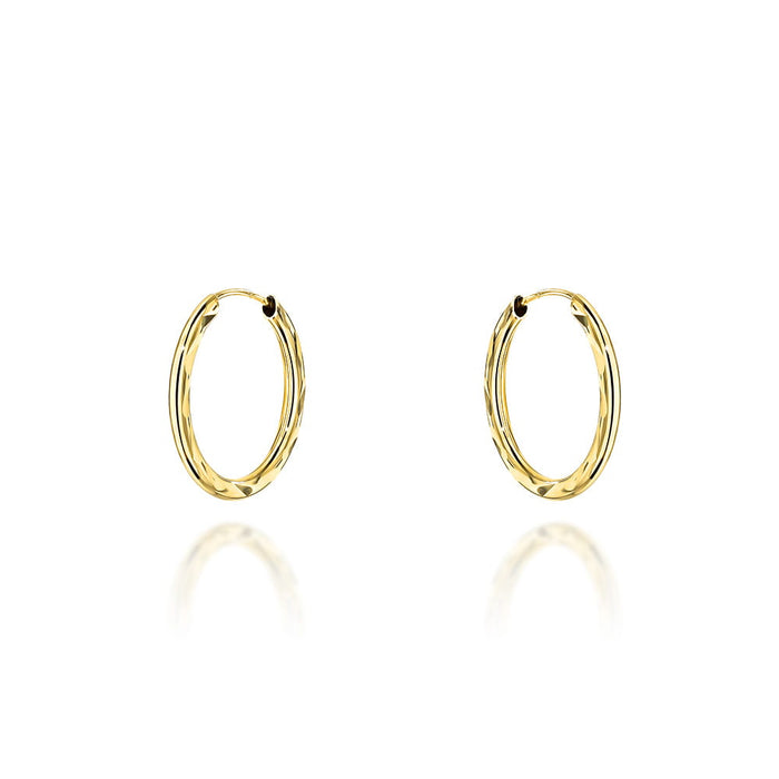 Cercei cerc cu diamante super usoare, 1,5 cm