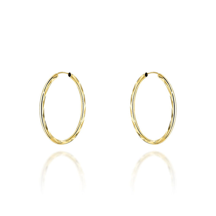 Cercei cerc cu diamante super usoare, 2,5 cm