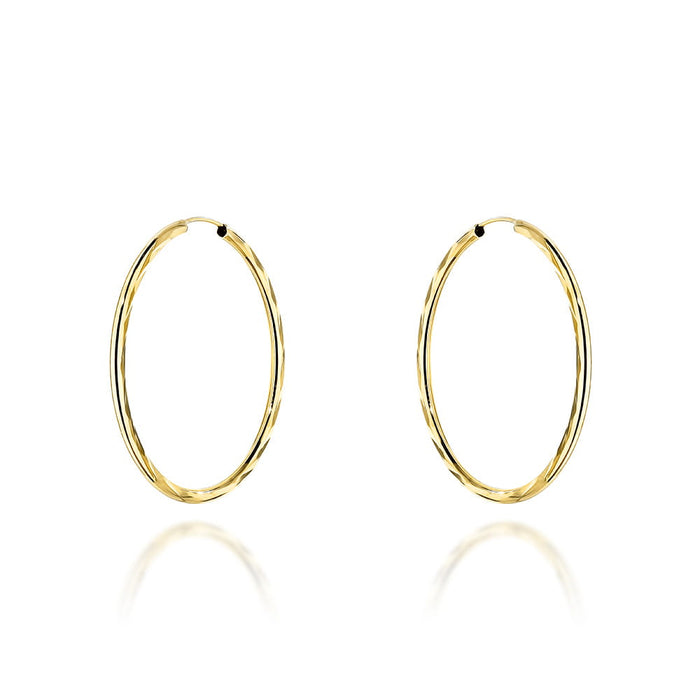 Cercei cerc cu diamante super usoare, 3 cm