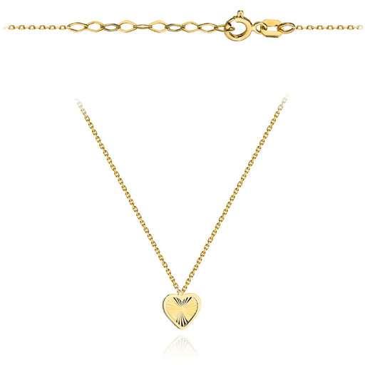 Colier de aur cu o inimă de diamant într-un cadru super ușor