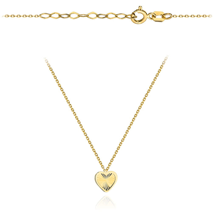 Colier de aur cu o inimă de diamant într-un cadru super ușor