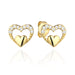 Cercei inimă de aur cu inimă de zircon