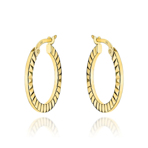 Cercei cerc de aur sculptati pe laterale