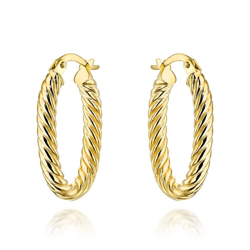 Cercei de aur cu ovale împletite