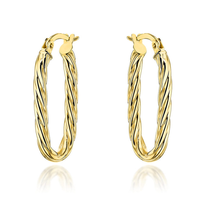 Cercei de aur decorati cu ovale